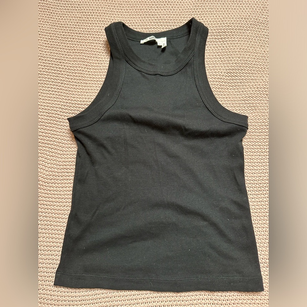 Ba&sh stretch cotton black tank , new without tags size 2